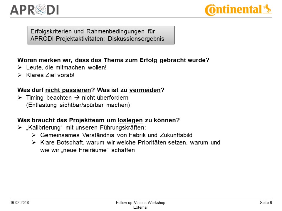 APRODI Conti Followup-Workshop Folie 6
