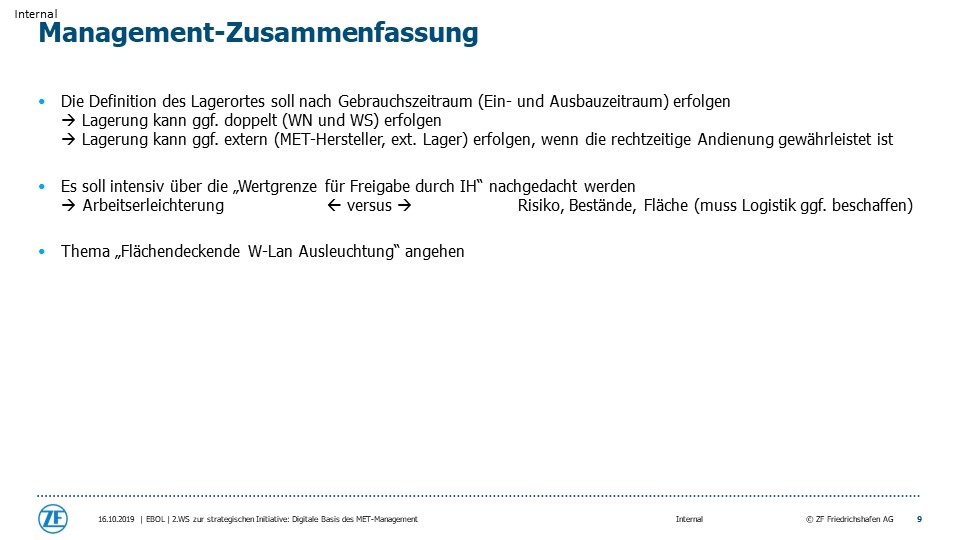 APRODI ZF Digitale Basis für das MET-Management Folie 9