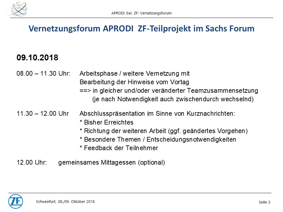 APRODI ZF Vernetzungsforum Workshop Folie 3